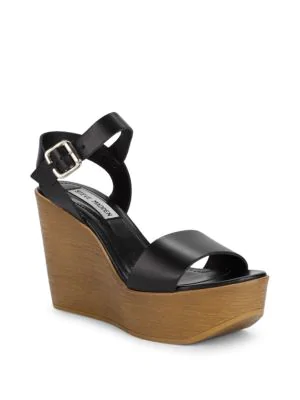 steve madden leather wedges