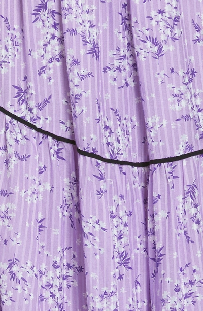 Shop Ulla Johnson Joan Floral Print Cotton & Silk Midi Dress In Lilac