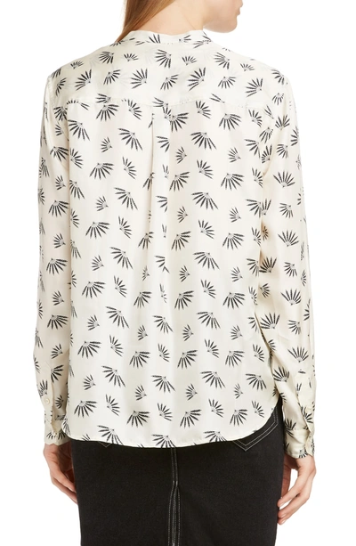 Shop Isabel Marant Fan Print Silk Blouse In Ecru