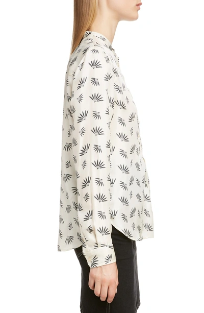 Shop Isabel Marant Fan Print Silk Blouse In Ecru