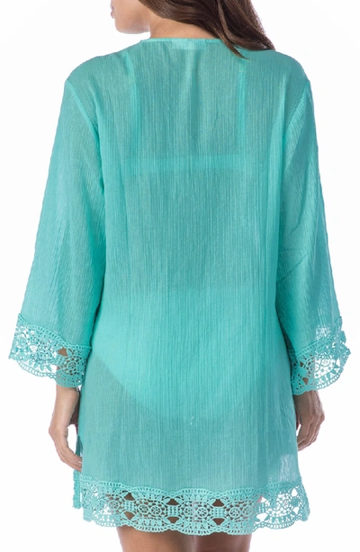 Shop La Blanca Island Fare Cover-up Tunic In Aqua