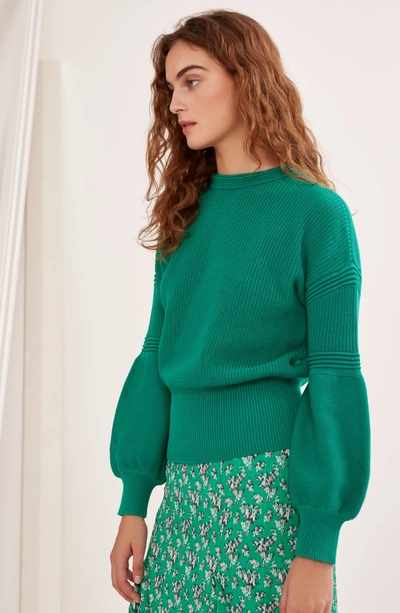 Shop The Fifth Label Explore Balloon Sleeve Sweater In Green