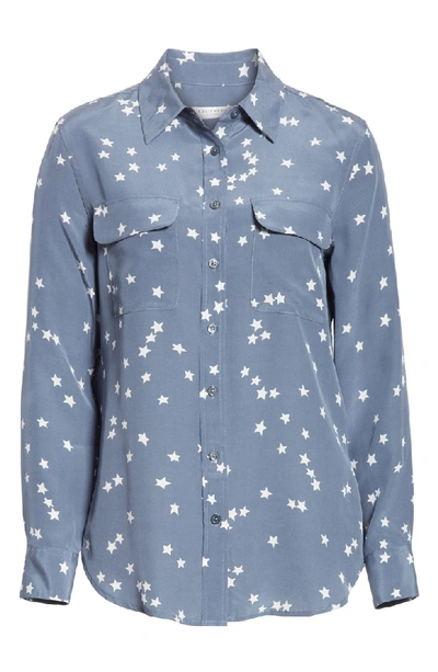 Shop Equipment 'starry Night' Silk Shirt In Bluestone