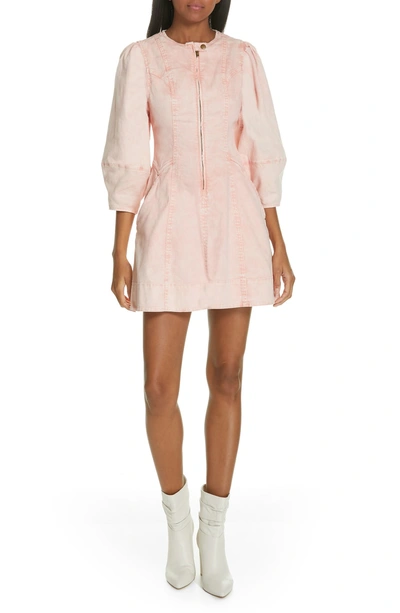 Shop Ulla Johnson Wilona Puff Sleeve Denim Dress In Rose