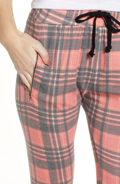 Shop Wildfox Sweetheart Plaid Jogger Pants In Multi