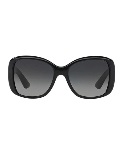 Shop Prada Heritage Logo Square Sunglasses In Black/gray