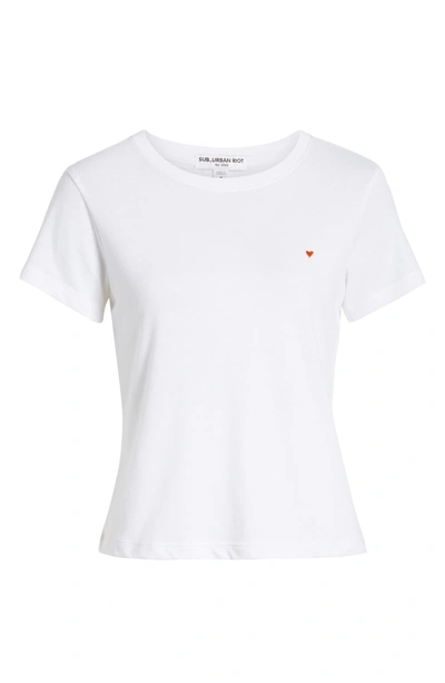 Shop Sub_urban Riot Vanessa Embroidered Heart Tee In White