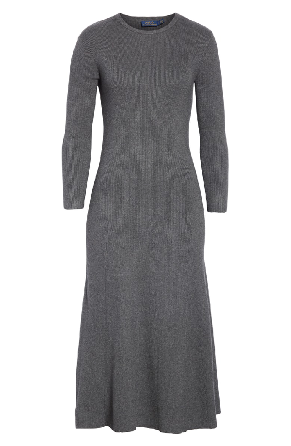 Polo Ralph Lauren Knit Fit & Flare Dress In Gray | ModeSens