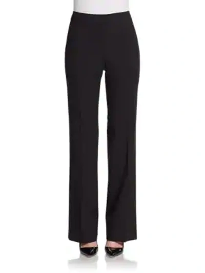 Shop Lafayette 148 Classic Stretch Wool Trousers In Black