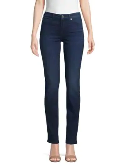 Shop 7 For All Mankind Kimmie Straight Jeans In Black Indigo