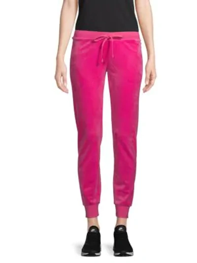 Shop Juicy Couture Black Label Velour Zuma Pants In Couture Pink