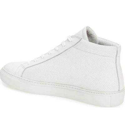 Shop Supply Lab Deacon Mid Sneaker In White Perforated Leather