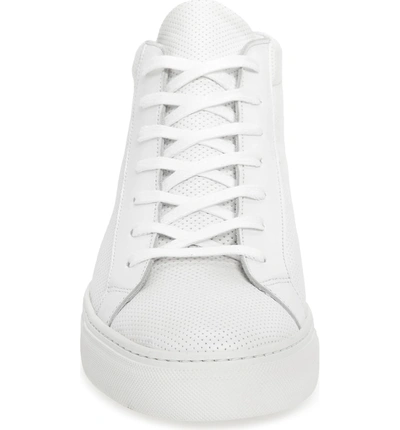 Shop Supply Lab Deacon Mid Sneaker In White Perforated Leather