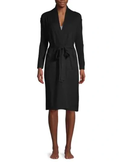 Shop Portolano Luxury Knit Robe In Black