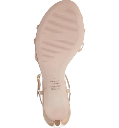 Shop Stuart Weitzman Starla Quarter Strap Sandal In Adobe Patent