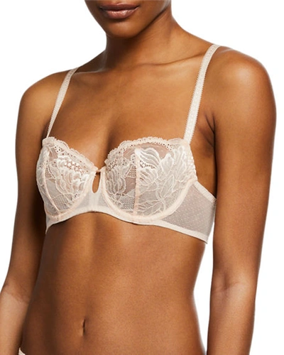 Shop Simone Perele Promesse Lace Demi Bra In Petal