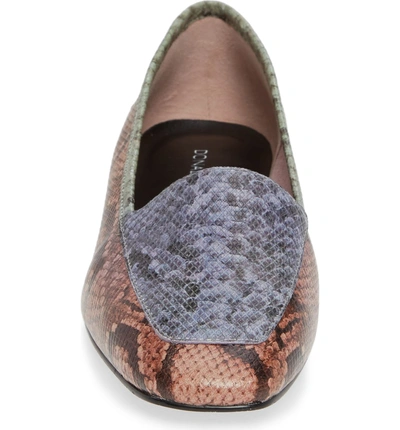 Shop Donald Pliner Deedee Apron Toe Flat In Rose Snake Print Leather