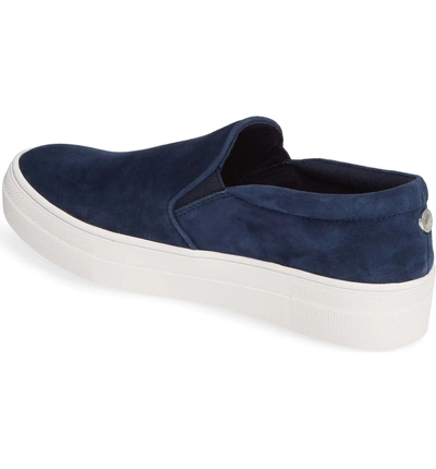 Shop Steve Madden Gills Platform Slip-on Sneaker In Navy Suede