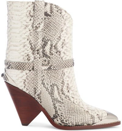 Shop Isabel Marant Lamsy Pointy Toe Boot In Chalk Exotic