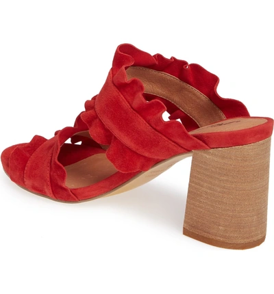 Shop Free People Rosie Ruffle Slide Sandal In Red