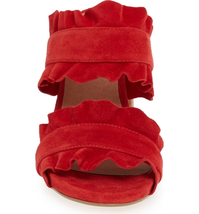 Shop Free People Rosie Ruffle Slide Sandal In Red