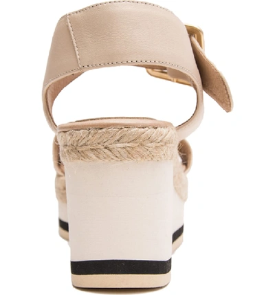 Shop Andre Assous Carmela Wedge Sandal In Cream Leather