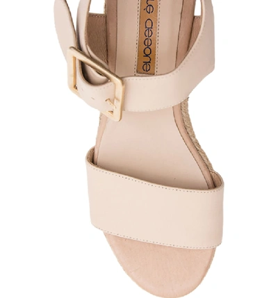 Shop Andre Assous Carmela Wedge Sandal In Cream Leather