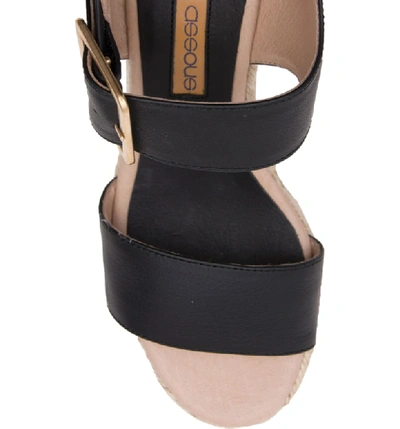 Shop Andre Assous Carmela Wedge Sandal In Black Leather