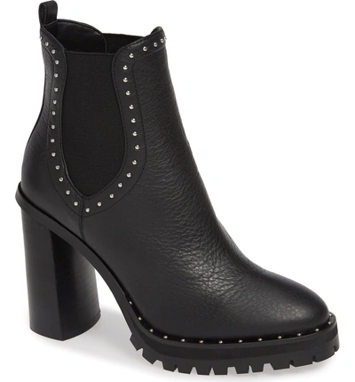 Shop Rebecca Minkoff Edolie Studded Platform Bootie In Black Leather