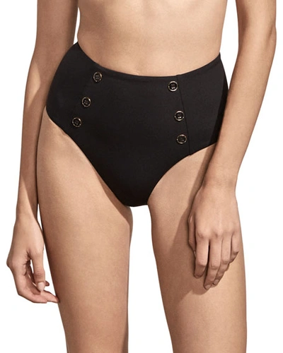 Shop Amaio Swim Opio High-waist Bikini Bottom In Black