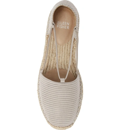 Shop Eileen Fisher Lee Espadrille Flat In Oyster Printed Suede