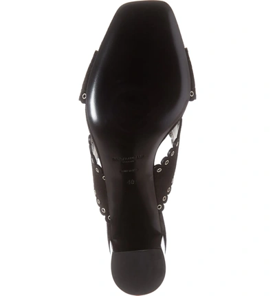 Shop Saint Laurent Loulou Grommet Sandal In Black Suede