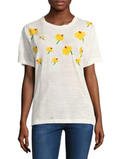 Shop Banner Day Hawaiian Hibiscus-patterned Tee In White