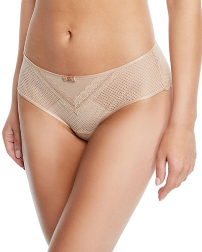Shop Chantelle Parisian Lace Hipster Briefs In Ultra Nude