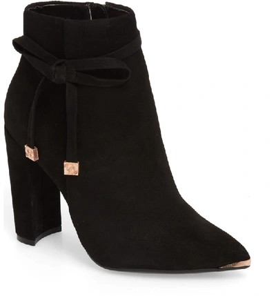 Shop Ted Baker Qatena Bootie In Black Suede