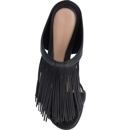 Shop Alexander Mcqueen Fringe Sandal In Black