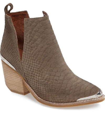 Shop Jeffrey Campbell Cromwell Cutout Western Boot In Khaki Matte Snake Leather