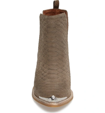 Shop Jeffrey Campbell Cromwell Cutout Western Boot In Khaki Matte Snake Leather