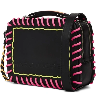 Shop Marc Jacobs The Box 20 Whipstitch Leather Handbag - Black