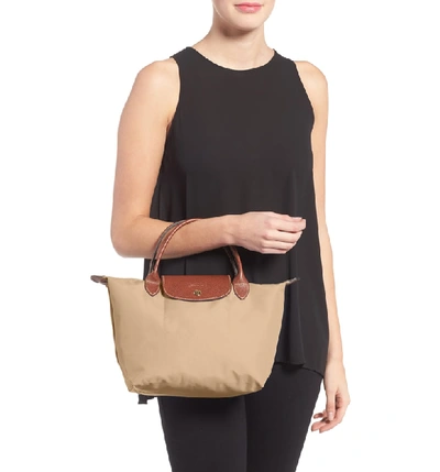 Shop Gucci 'mini Le Pliage' Handbag In Beige