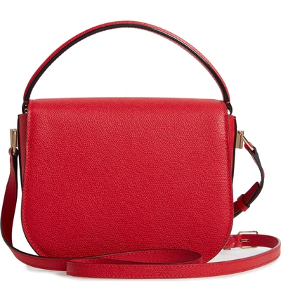 Shop Valextra Iside Leather Top Handle Bag In Red