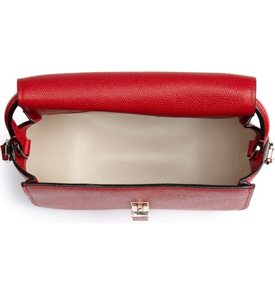 Shop Valextra Iside Leather Top Handle Bag In Red