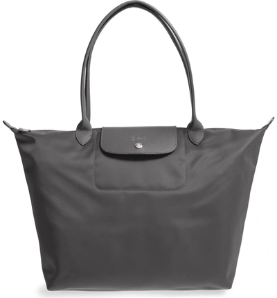 Shop Longchamp 'large Le Pliage Neo' Nylon Tote - Grey