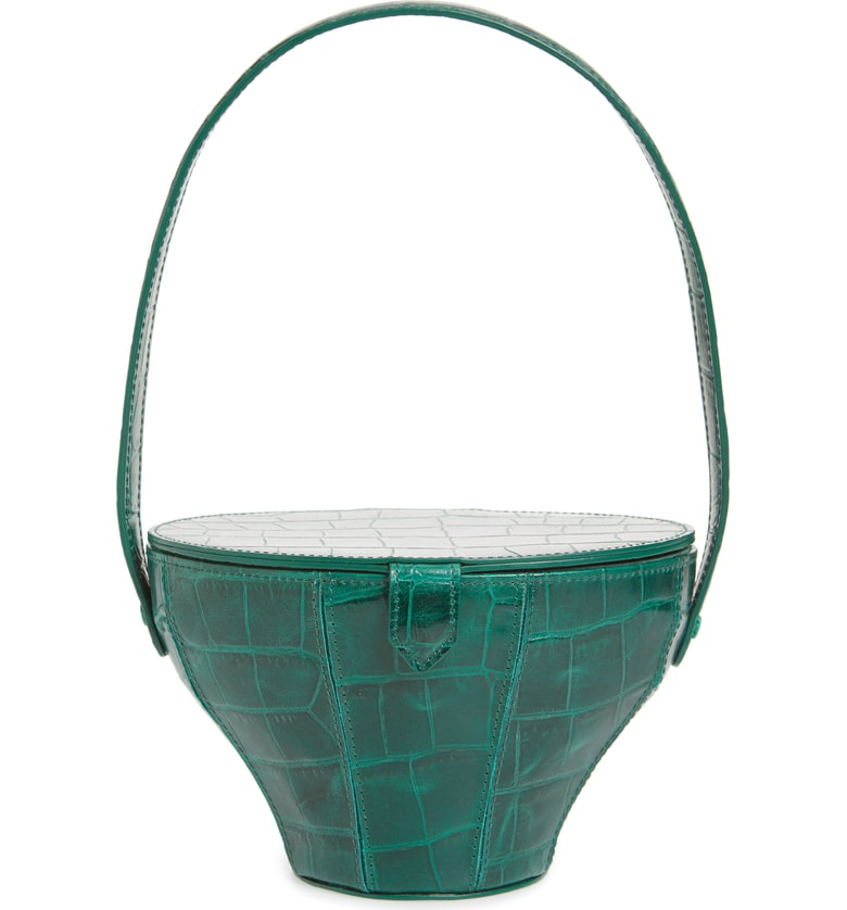 Staud Alice Croc Embossed Leather 