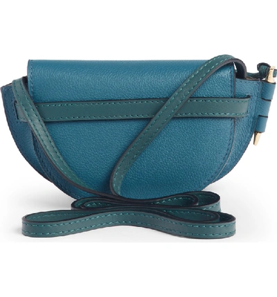 Shop Loewe Mini Leather Crossbody Bag - Blue In Petroleum Blue/ Cypress
