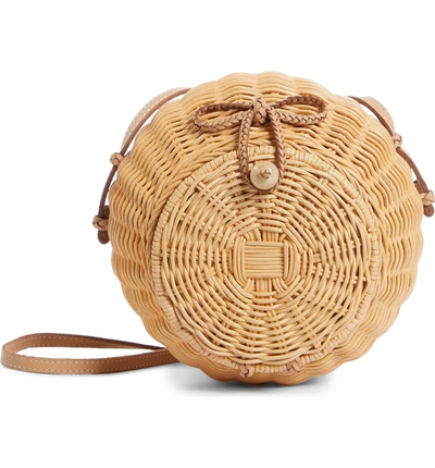 Shop Ulla Johnson Pomme Woven Rattan Shoulder Bag - Beige In Natural