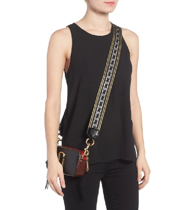 Shop Marc Jacobs Snapshot Crossbody Bag In Black/ Chianti