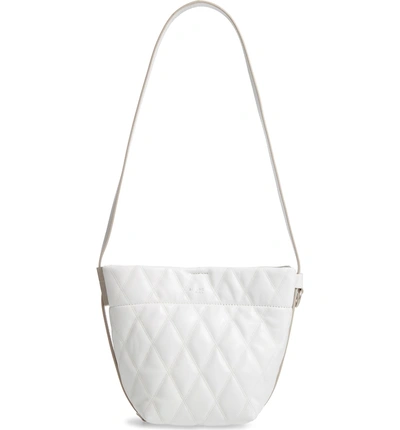 Shop Givenchy Mini Gv Quilted Leather Bucket Bag - White