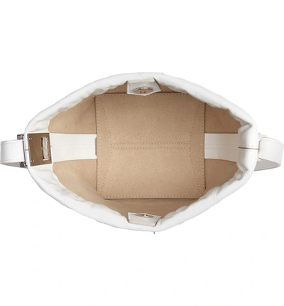 Shop Givenchy Mini Gv Quilted Leather Bucket Bag - White