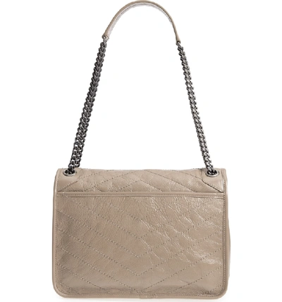 Shop Saint Laurent Medium Niki Leather Shoulder Bag In Light Natural